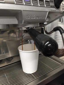 Espresso machine at Boulangerie Bakery Maine